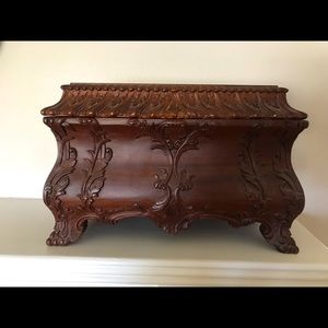 Indonesian Hand Carved Wood Jewelry Box